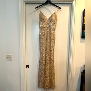 Belosie Gold Sequin Gown (size 2)